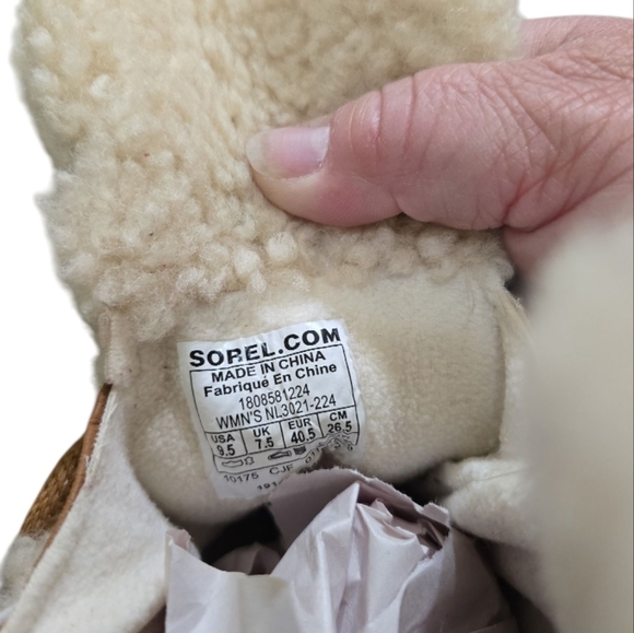 Sorel Joan Of Arctic Wedge II Shearling Boots Waterproof Leather Lace-up 9.5 - Picture 9 of 9